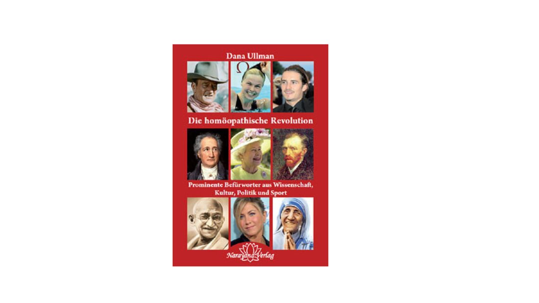 Die homöopathische Revolution Prominente Befürworter aus Wissenschaft, Kultur, Politik und Sport Dana Ullman Narayana Verlag 2011 Hardcover; 496 Seiten ISBN 978-3-941706-29-3 Nicht nur zahlreiche Ärztinnen und Wissenschaftler, sondern auch berühmte Autoren wie Johann Wolfgang von Goethe, Komponisten und Weltmusiker wie Ludwig van Beethoven, aber auch Tina Turner und Paul McCartney, SpitzensportlerInnen wie David Beckham, Filmstars wie John Wayne, Catherine Zeta-Jones haben gute Erfahrungen mit der Homöopathie gemacht. Aber auch viele Politiker und andere berühmte Personen der Geschichte wie Abraham Lincoln,  Mahatma Gandhi, Mutter Theresa und auch König Charles waren bzw. sind von der Homöopathie überzeugt. Dana Ullman ist es gelungen, &hellip;
